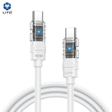 LITO 60W C TO C Silicone Fast Charging Cable (Transparent Head)