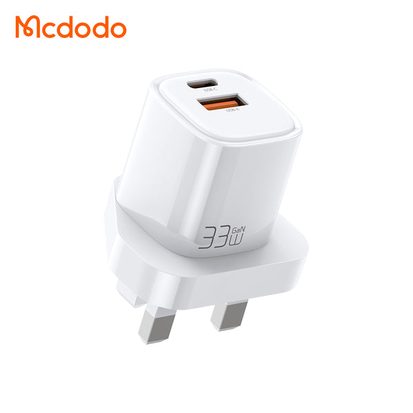 MCDODO CH-059 Nano Series 33W PD+QC Dual Port Charger (UK plug, mini size)