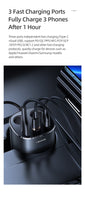 USAMS US-CC151 C28 245W 2A+C 3 Ports + Dual Cigarette Lighters Digital Display Fast Car Charger